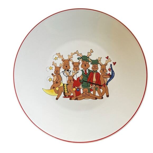 Santa’s Reindeer Plate LTD Commodities Festive Christmas Holiday Dinner Party - Picture 3 of 6